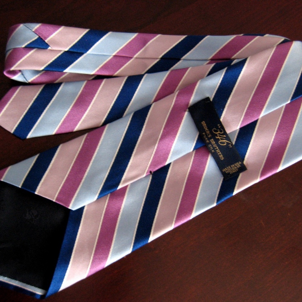 NWOT BROOKS BROTHERS "346" BLUE PINK MULTI REPTIE